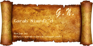 Garab Nimród névjegykártya